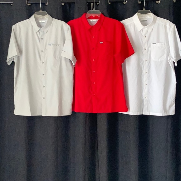 Columbia Men’s M Red Slack Tied Camp Shirt - Picture 5 of 5